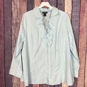 Lane Bryant Button Down Striped Blouse 22